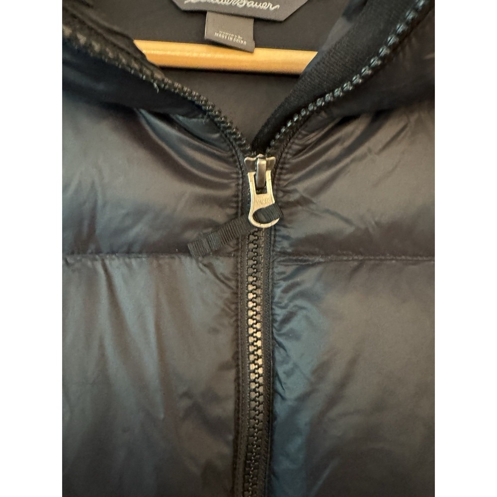 Eddie Bauer Luna Peak Down 550 Fill Parka Womens Large Black Hooded Puffer Coat - Picture 6 of 15